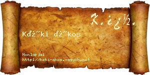 Kéki Ákos névjegykártya